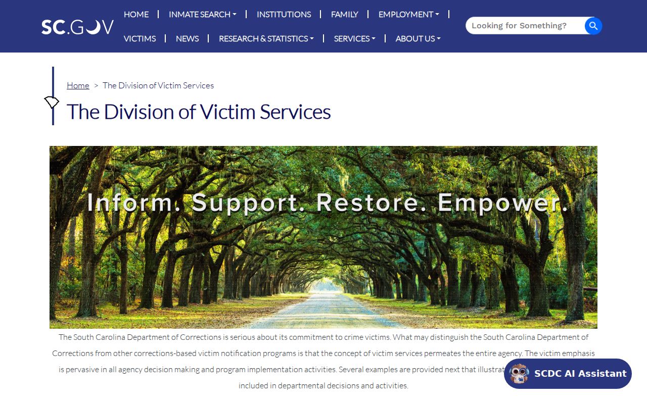Jasper County arrest history SCDC VINE custody notification channel