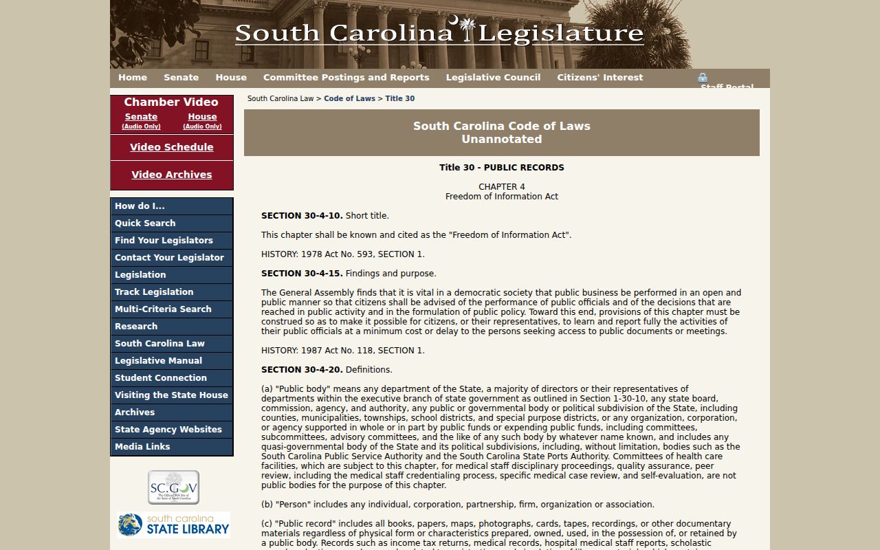 Jasper County criminal records South Carolina Freedom of Information Act
