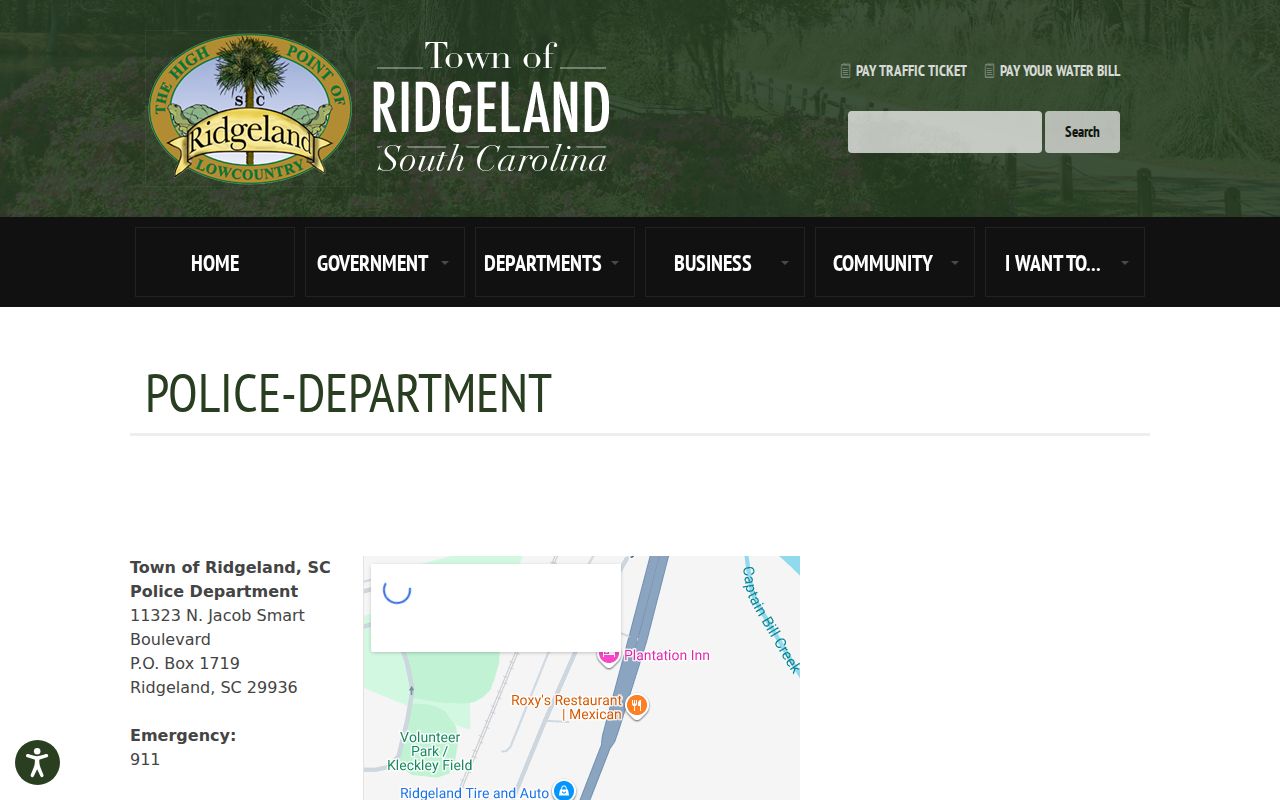 Ridgeland criminal history Police Department contacts